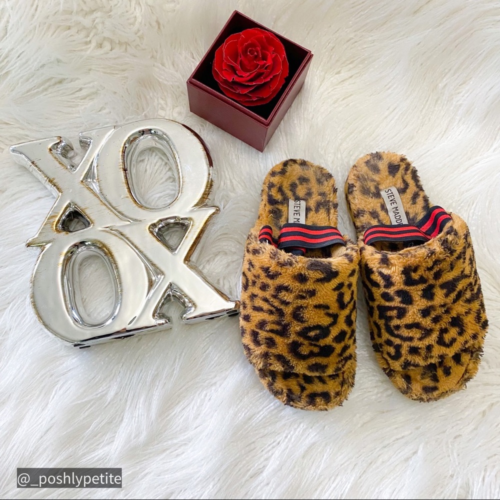 Steve Madden leopard slip on  platform wedge mule